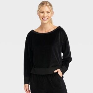 JoyLab Black Velour Women's Sweatshirt